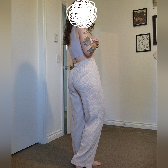 High waisted cream pants - Picture 3 of 4